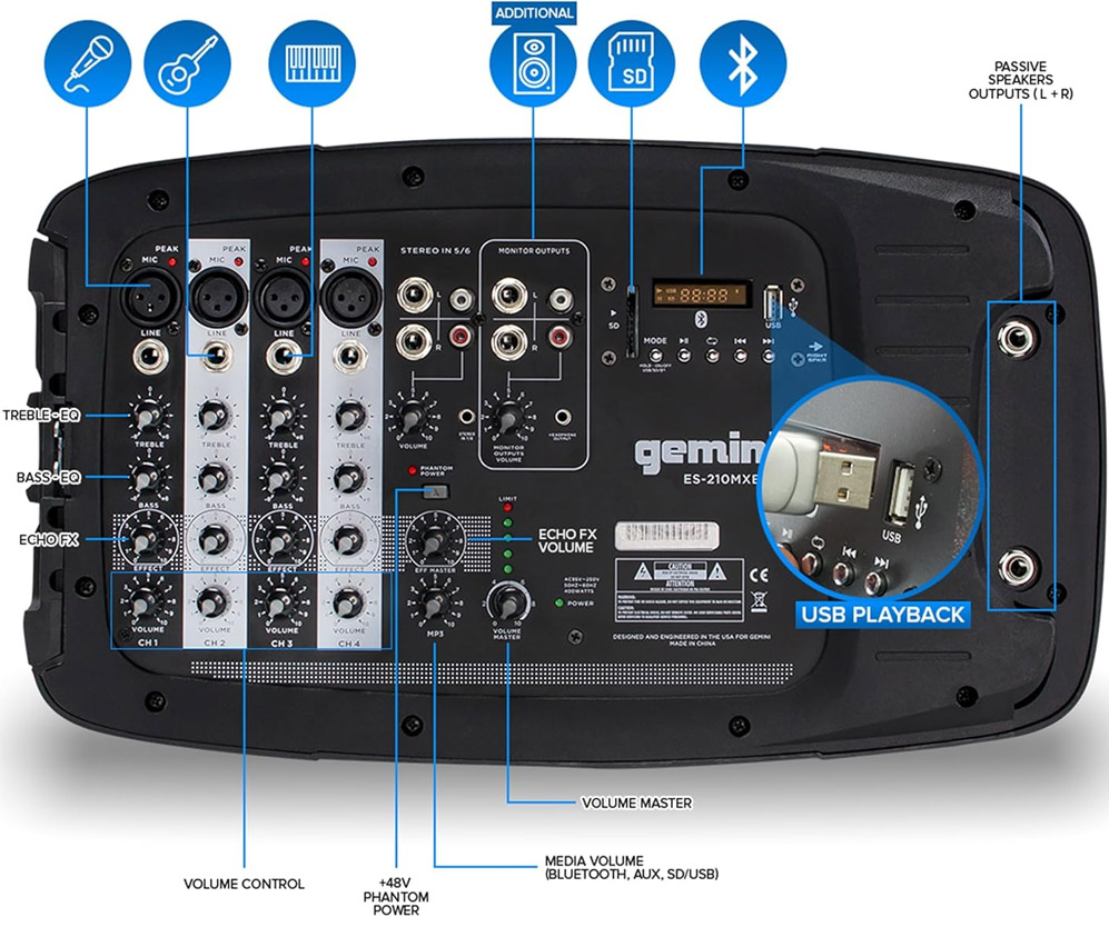 Gemini ES-210MXBLU-ST